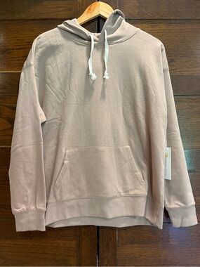 NWT Ocean drive large fleece Pullover Hoodie sweatshirt cappuccino tan soft top